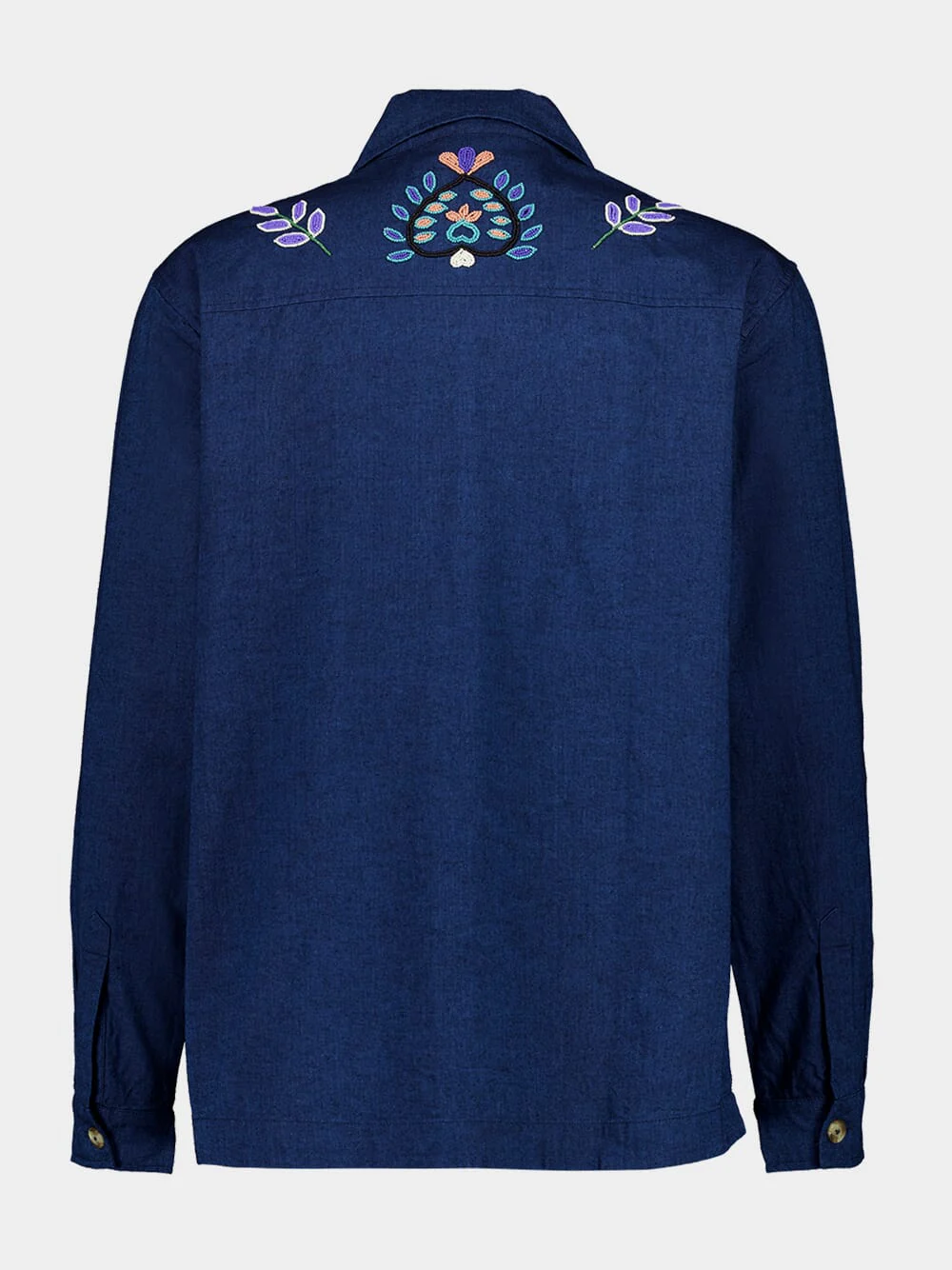 Navy Blue Neon Hand-Embroidered Shirt - Image 2