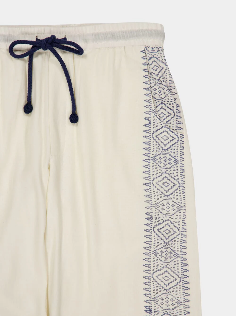 Off-White and Blue Talilo Cotton Pants - Image 3