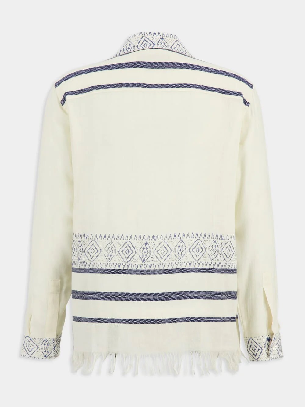 Off-White and Blue Talilo Embroidered Shirt - Image 2