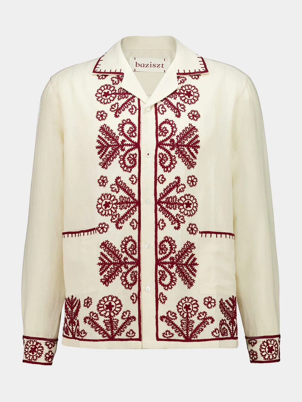 Off-White and Burgundy Fougere Shirt