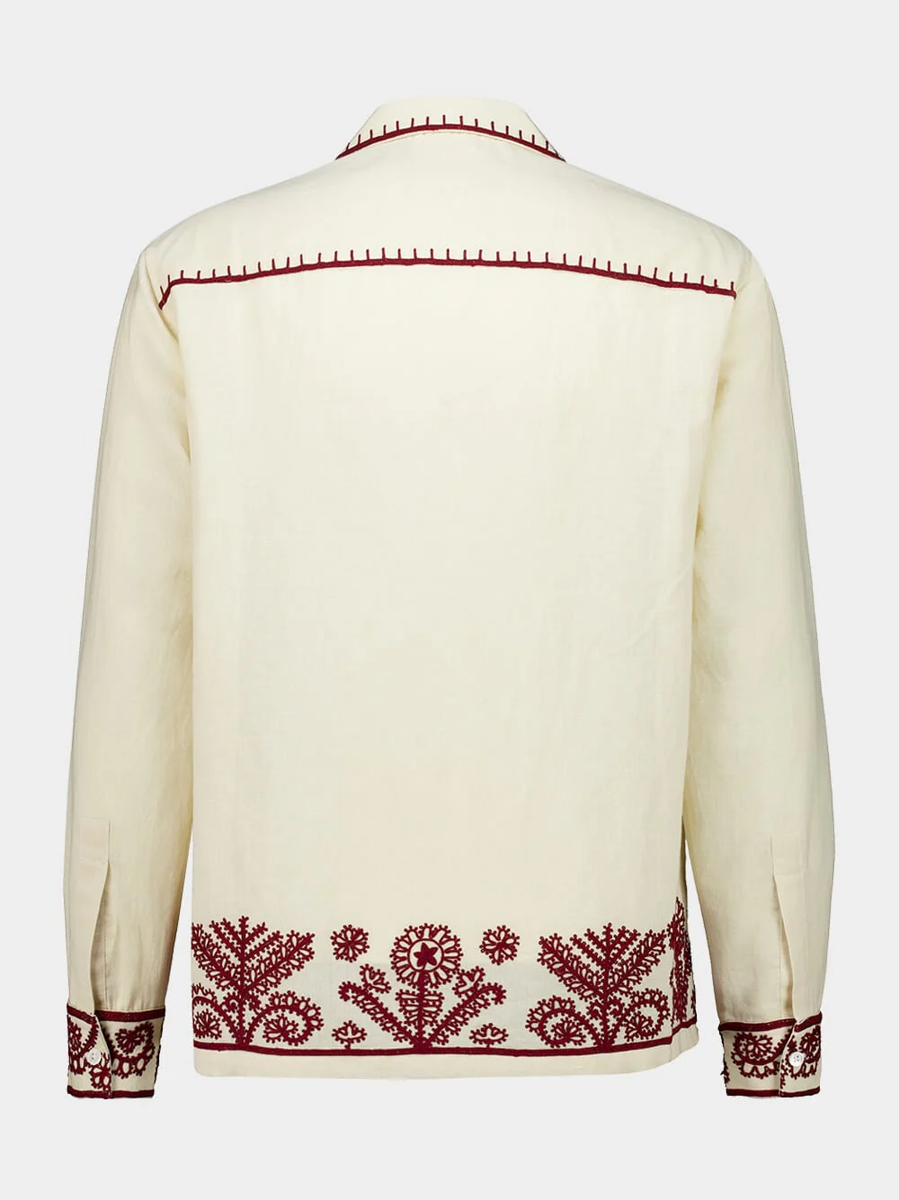 Off-White and Burgundy Fougere Shirt - Image 3