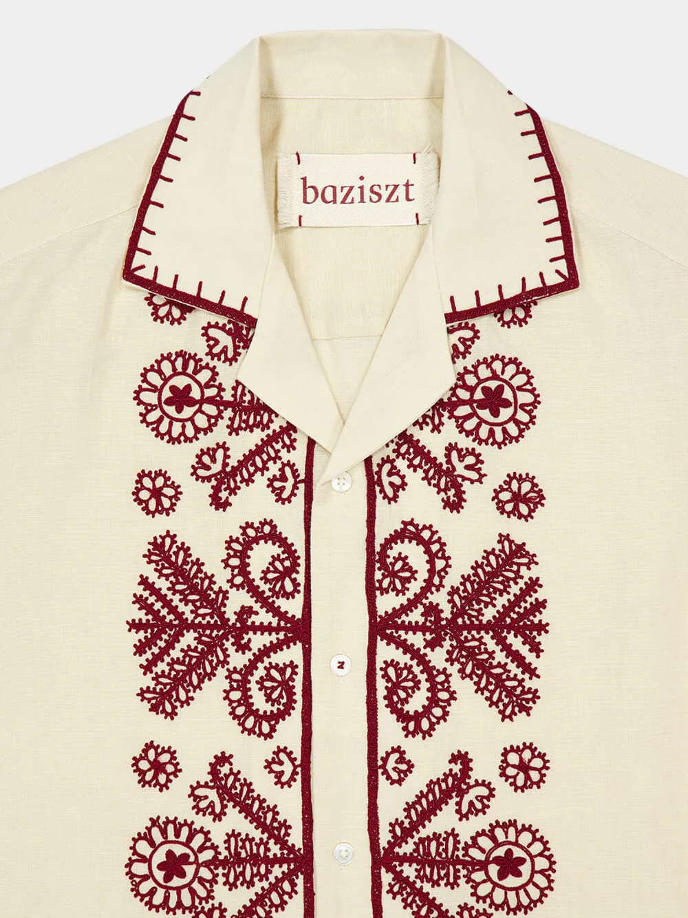 Off-White and Burgundy Fougere Shirt - Image 4