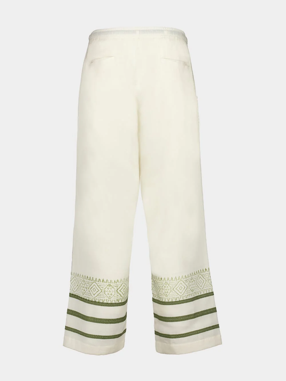 Off-White and Khaki Talilo Embroidered Pants - Image 2