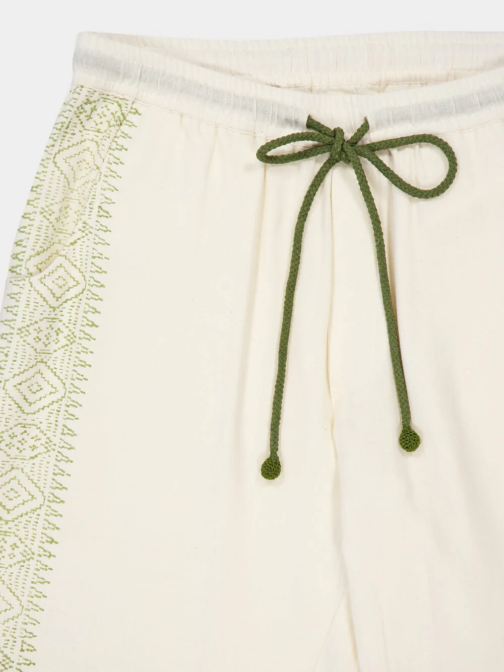 Off-White and Khaki Talilo Embroidered Pants - Image 3