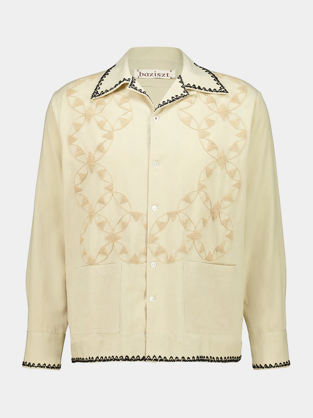 Beige Sferic Embroidered Shirt