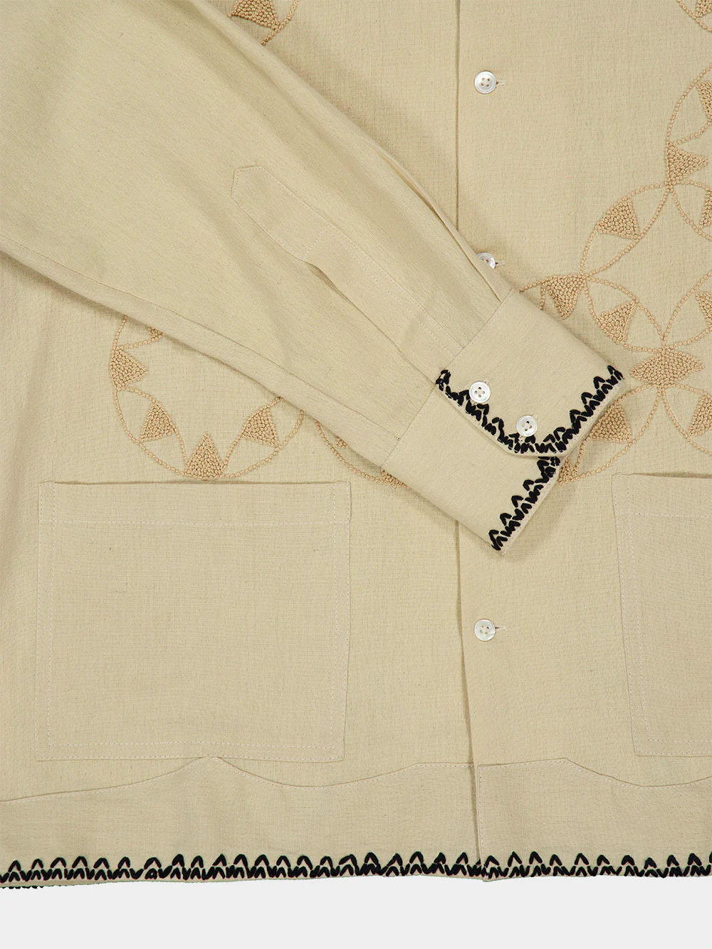 Beige Sferic Embroidered Shirt - Image 4