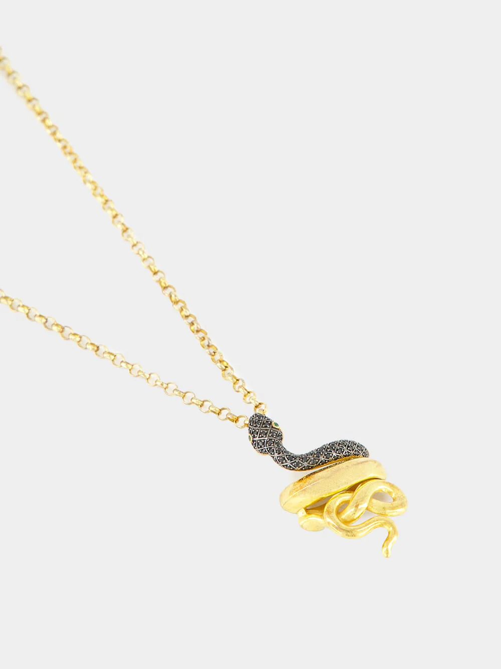 Black and Gold Snake Pendant Necklace - Image 2