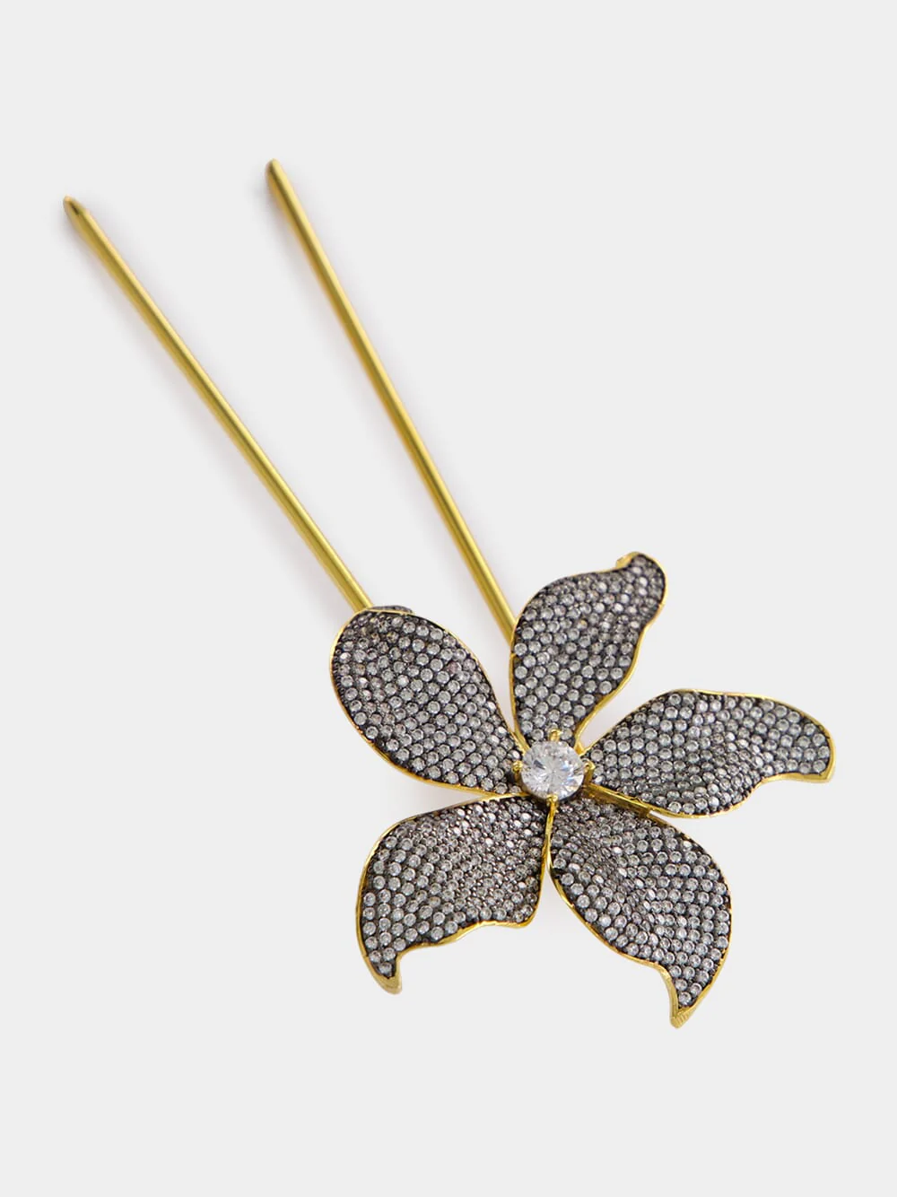 Crystal Gold Hair Pin Lilium - Image 3