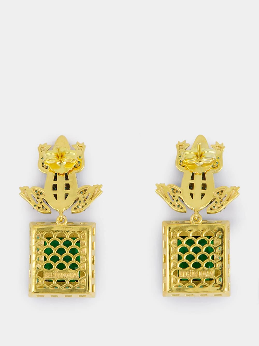 Frog Wales Earrings with Green Zirconia - Image 6