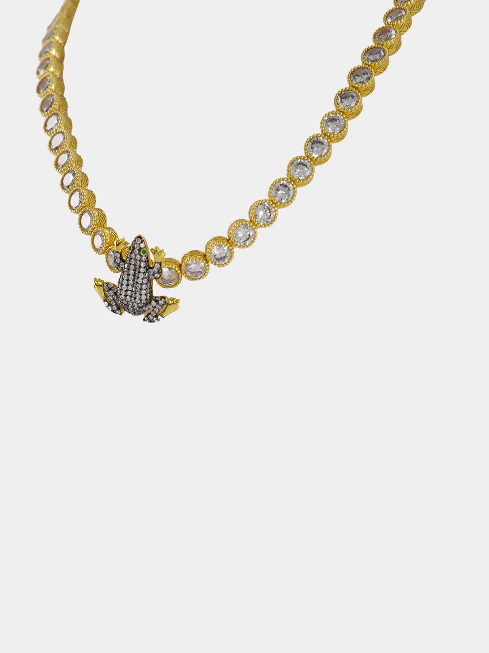 Gold Frog Tennis Necklace - Image 4