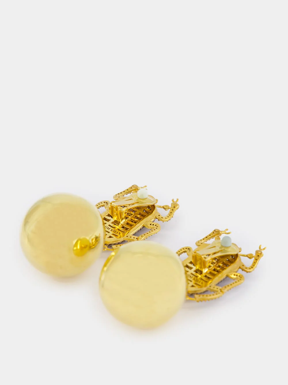 Gold Pharaoh Party Earrings with Crystals - Image 4