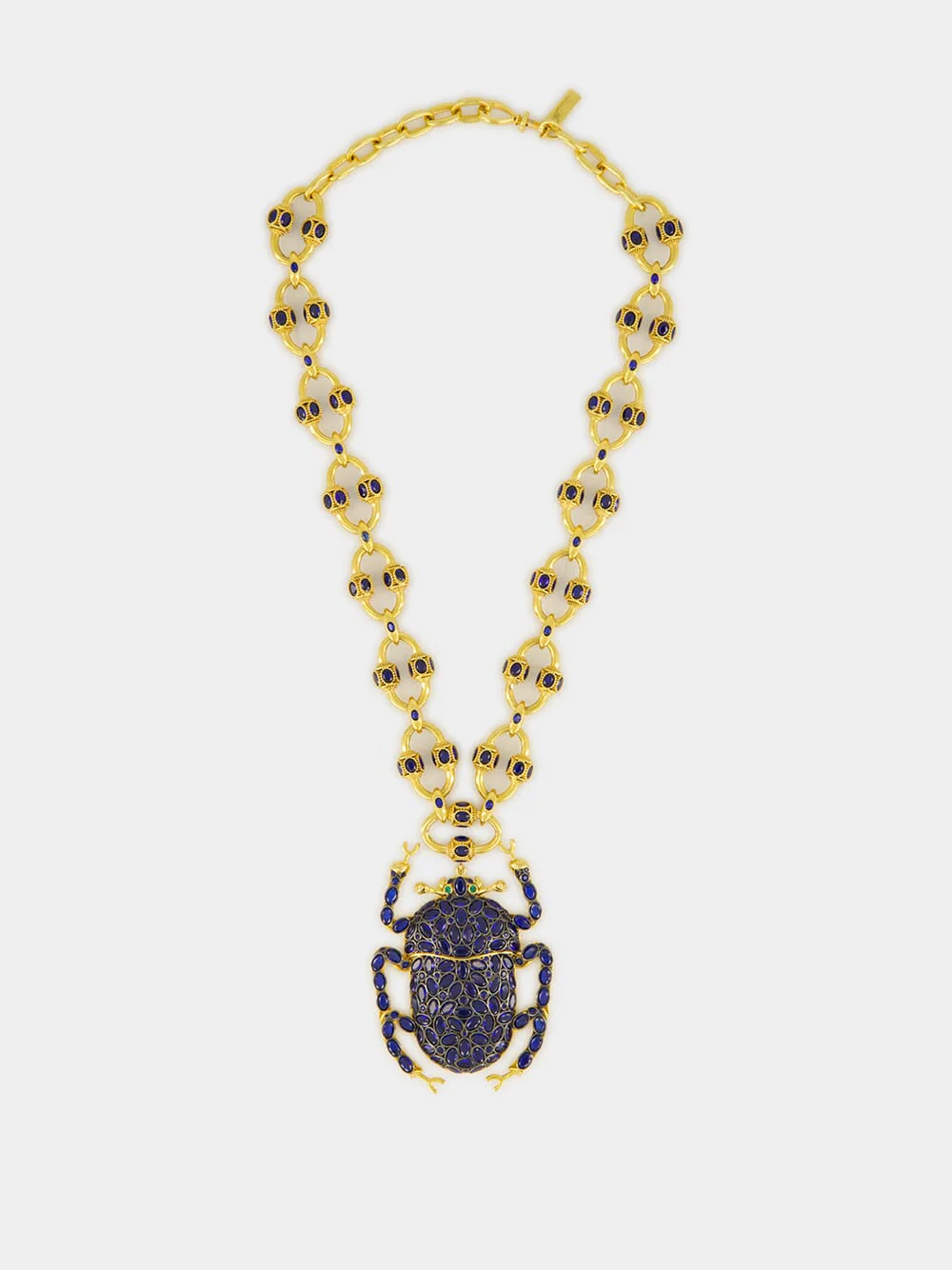 Gold-Plated Bitter Sweet Love Windsor Necklace in Navy Blue