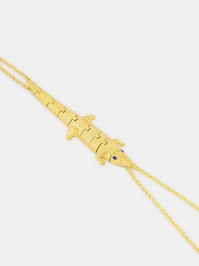 Gold-Plated Croco Hand Bracelet - Image 3