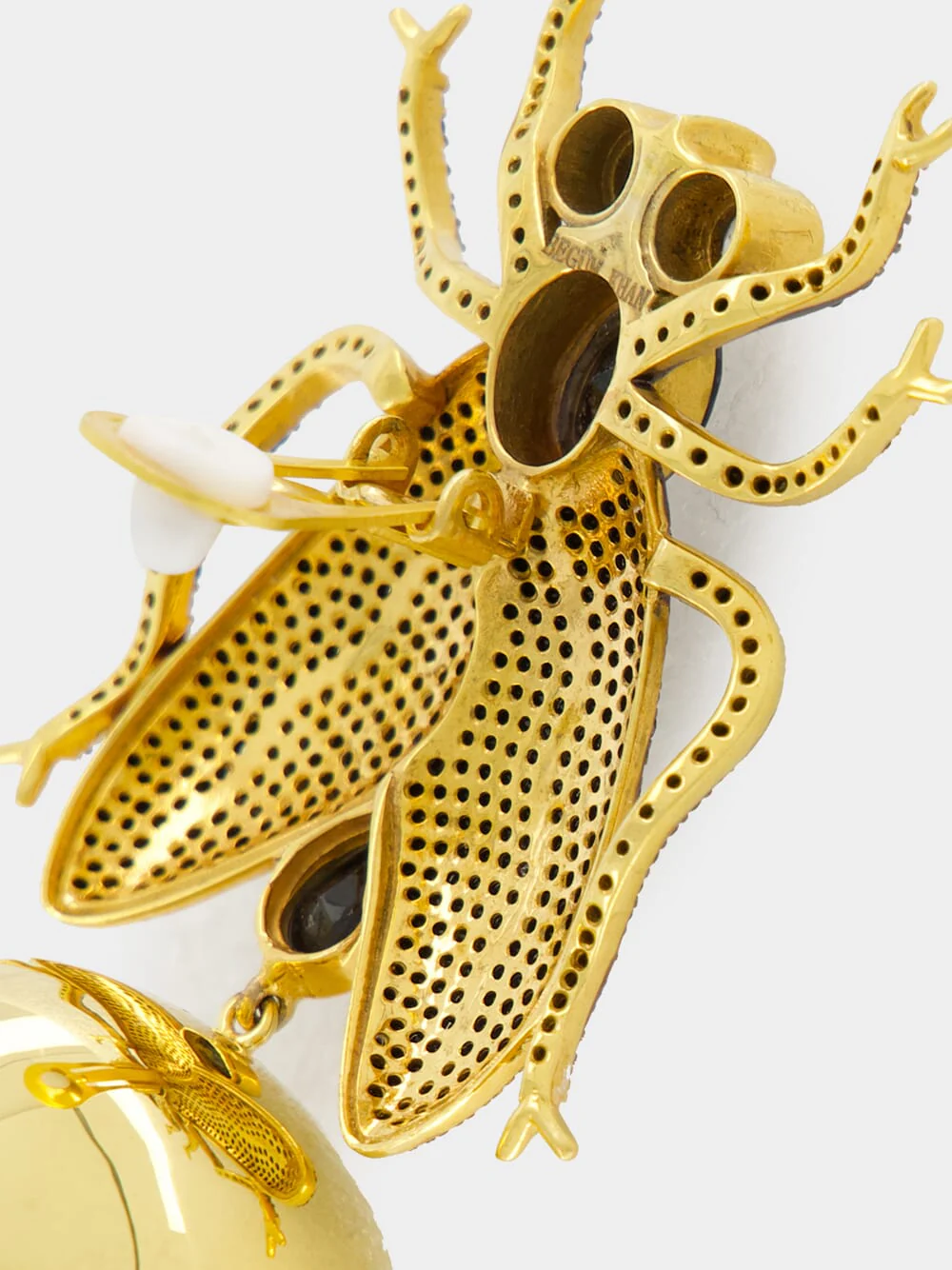 Gold-Plated Fly Away Party Earrings in Black - Image 3