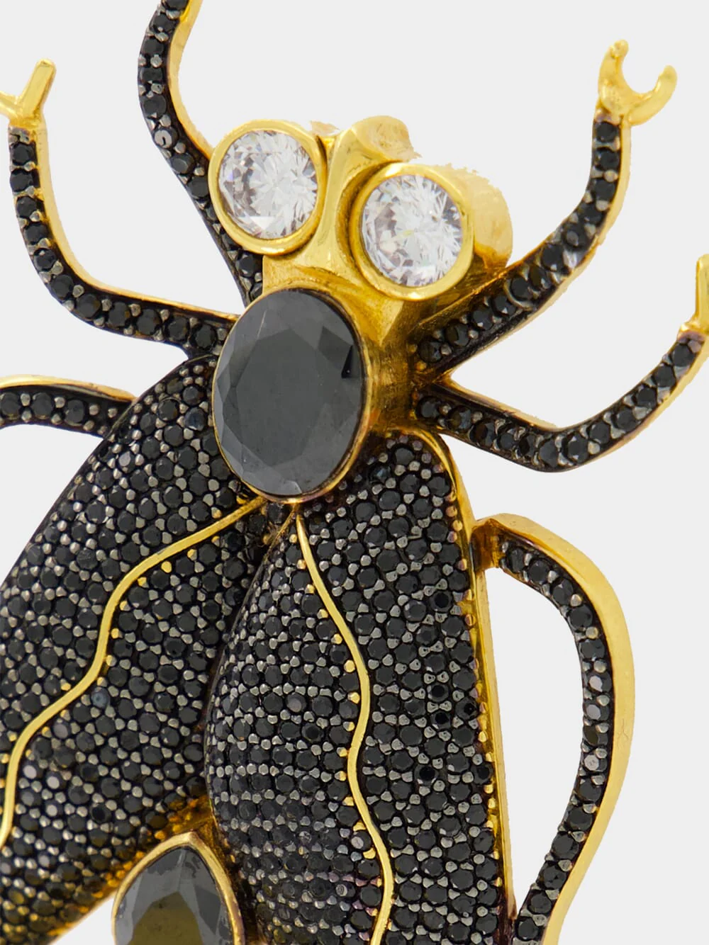 Gold-Plated Fly Away Party Earrings in Black - Image 4