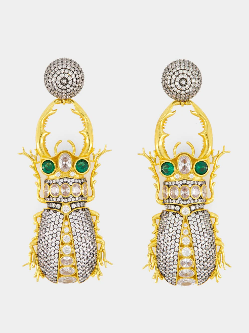 Gold-Plated King Beetle Earrings