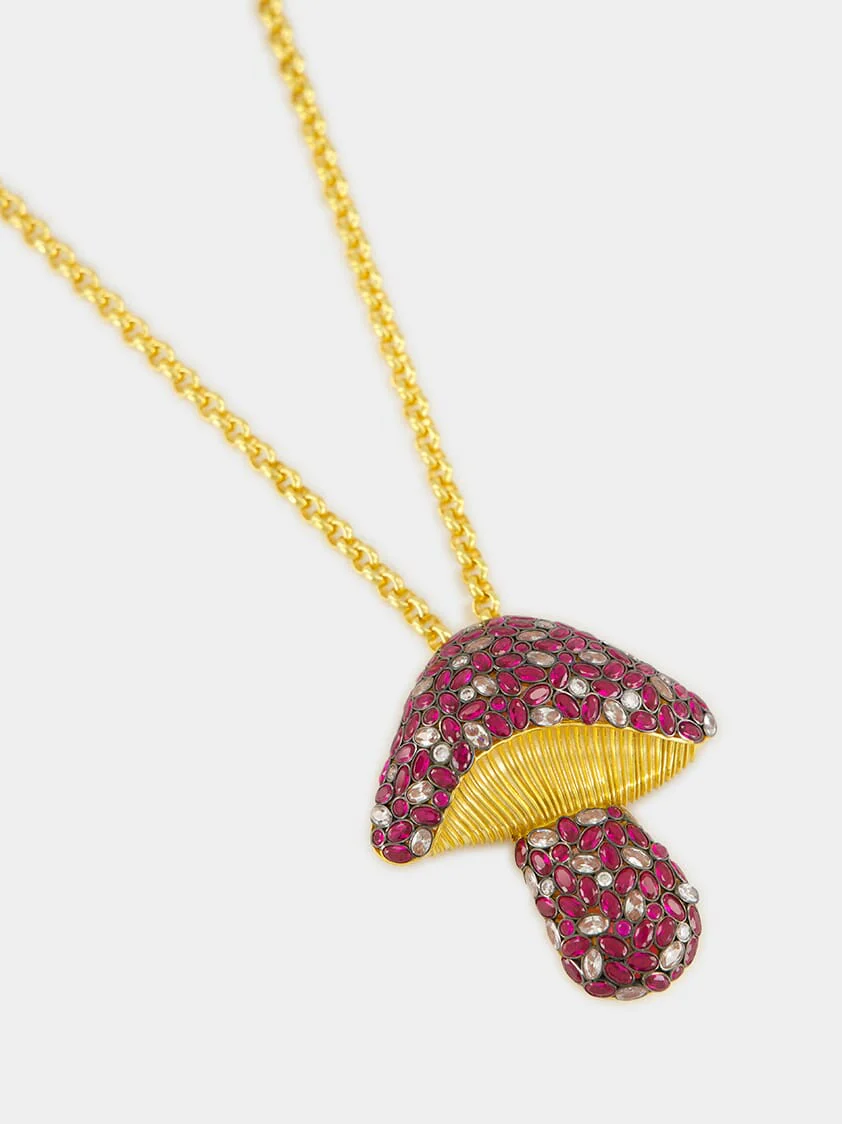 Gold-Plated Mega Magic Necklace in Burgundy - Image 3