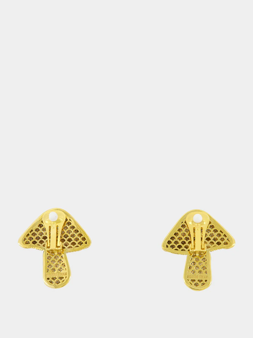 Gold-Plated Mushroom Earrings - Image 2