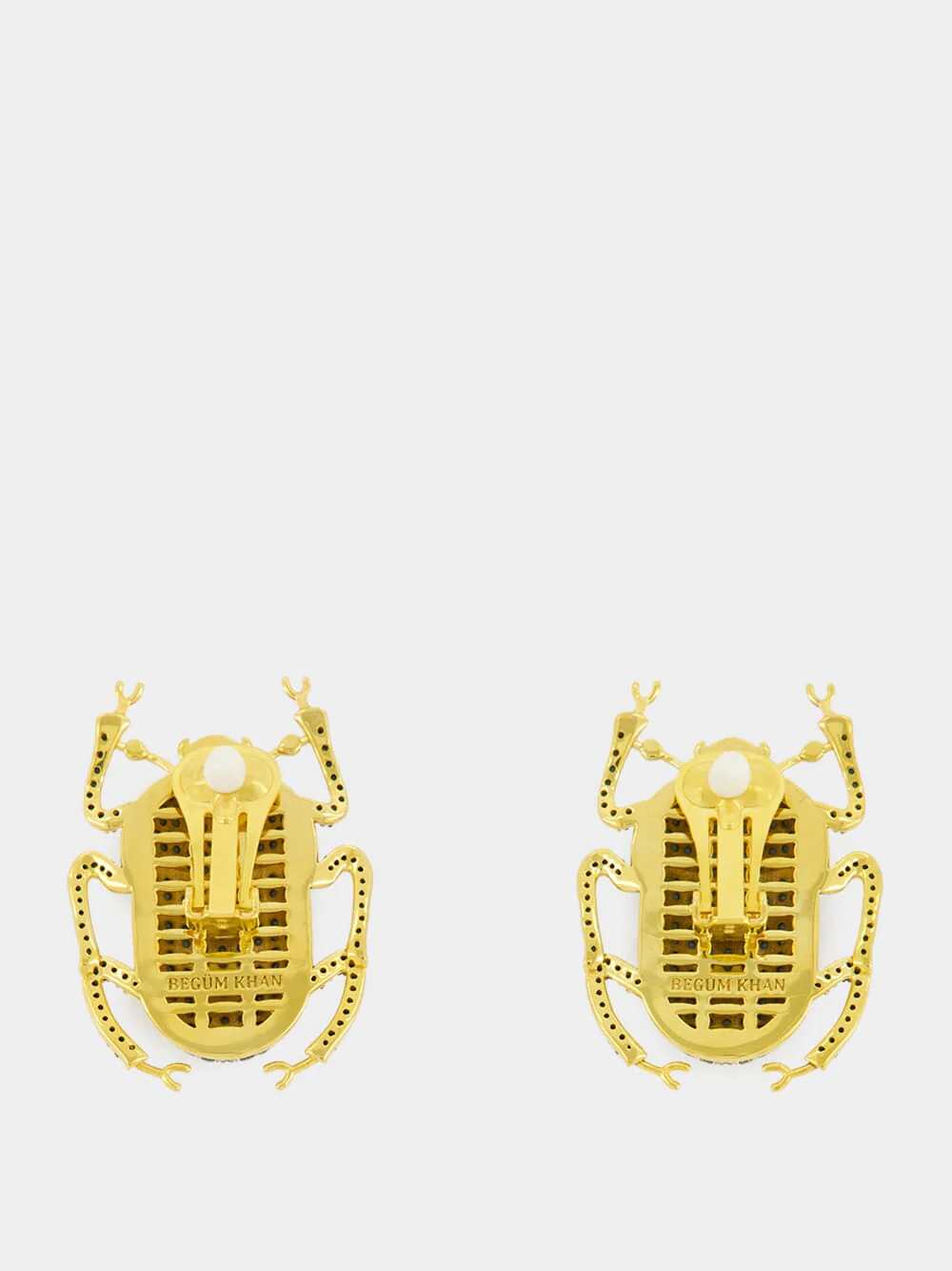 Gold-Plated Pharaoh Earrings in Turquoise Blue - Image 2