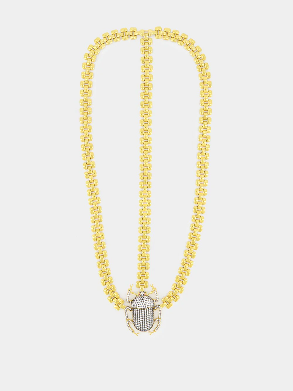 Gold-Plated Pharaoh Scarab Necklace