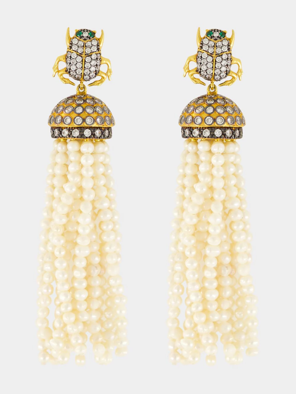 Gold-Plated Scarab Jaipur Earrings