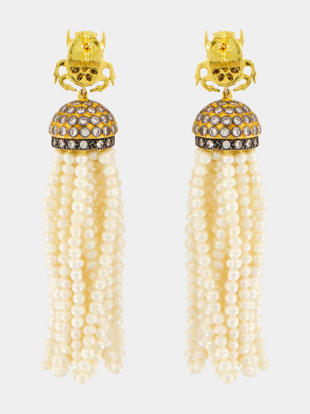 Gold-Plated Scarab Jaipur Earrings - Image 2