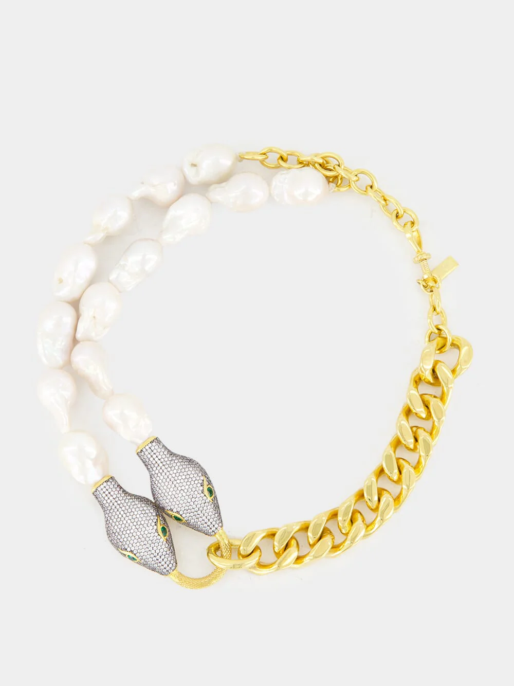 Gold-Plated Shahmaran Pearl Choker - Image 2