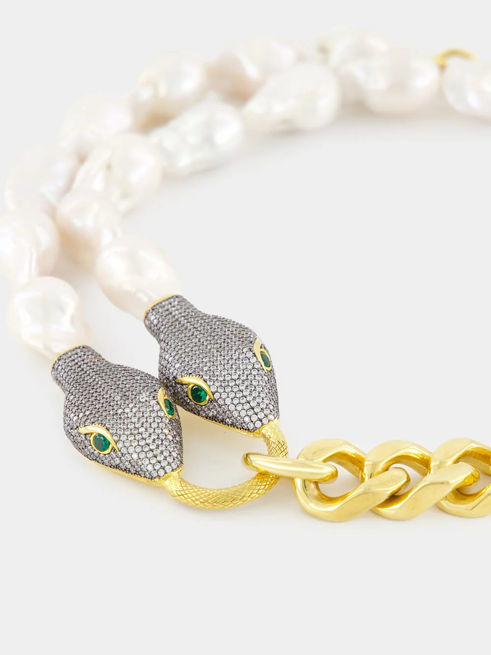 Gold-Plated Shahmaran Pearl Choker - Image 3