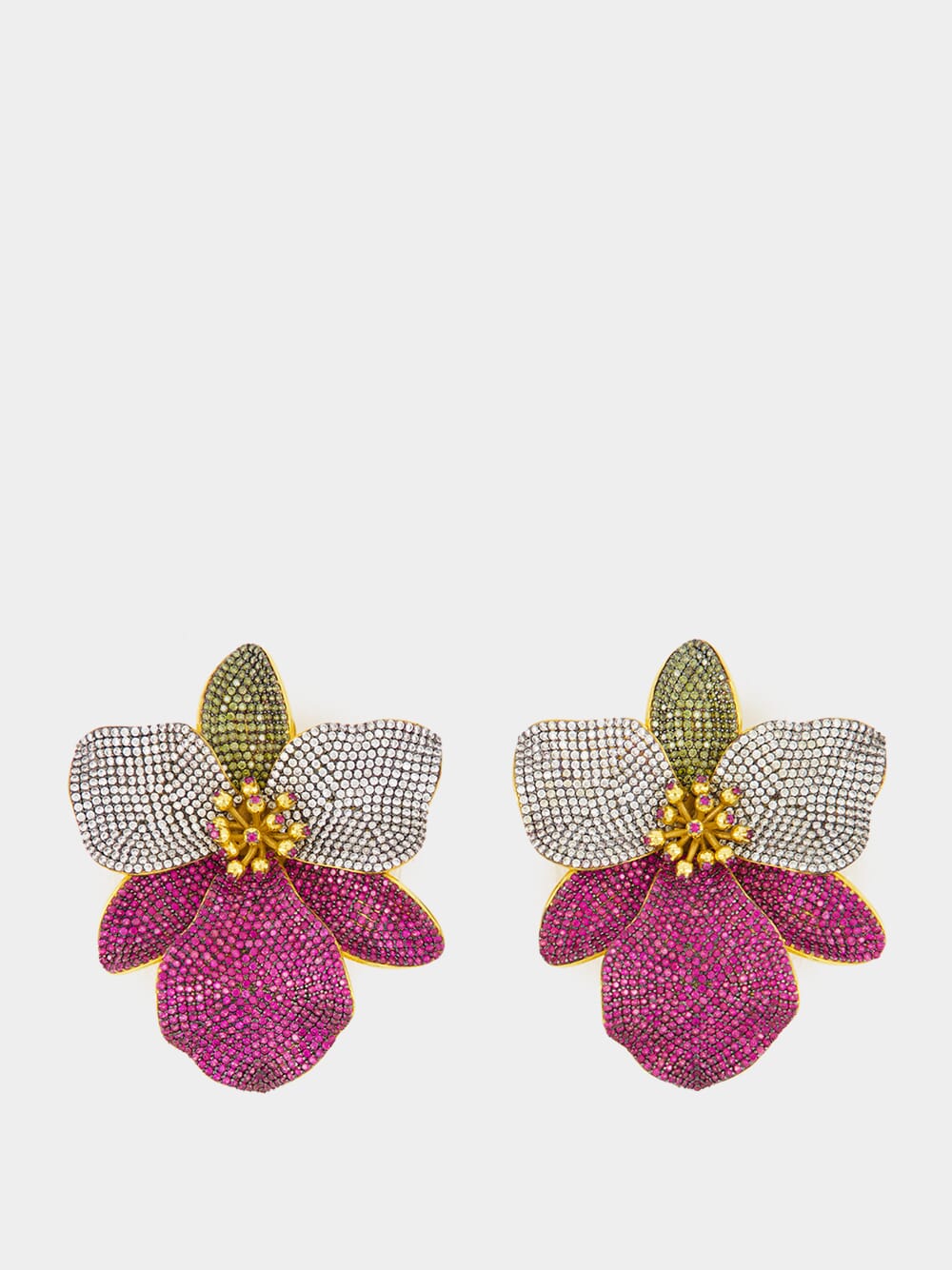 Gold-Plated Singapore Orchids Earrings