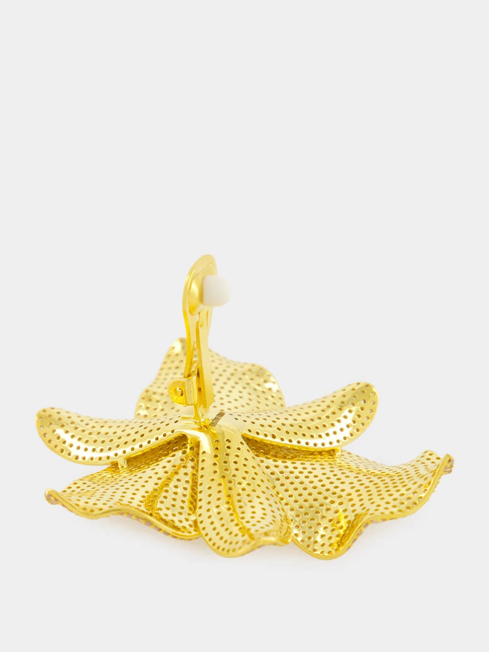 Gold-Plated Singapore Orchids Earrings in Pink - Image 4