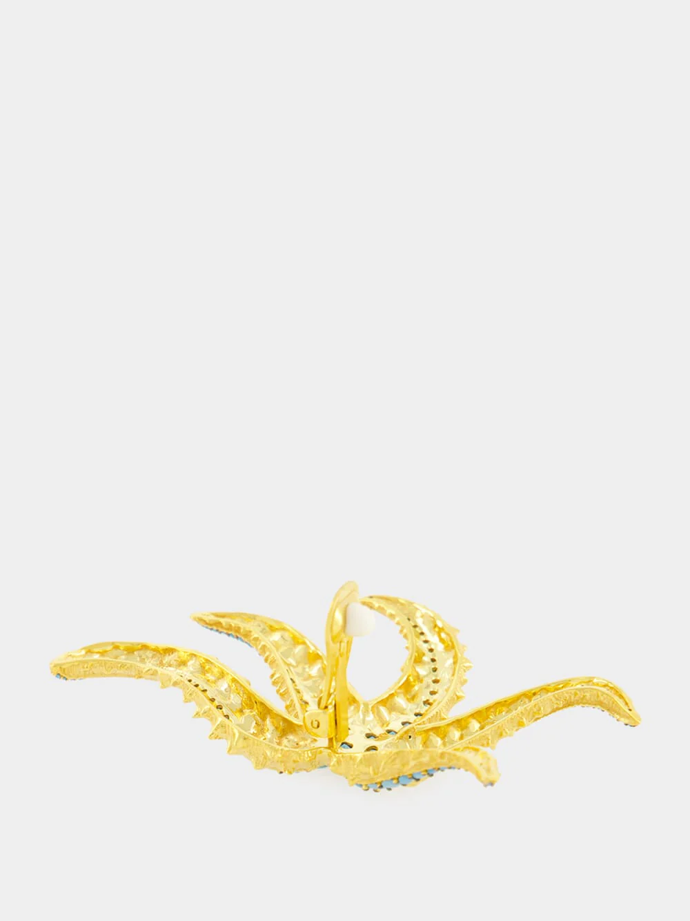 Gold-Plated Sirena Earrings in Turquoise Blue - Image 4