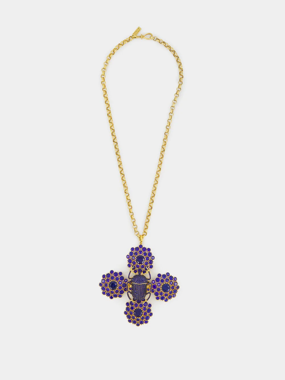 Navy Pharaoh Cross Necklace