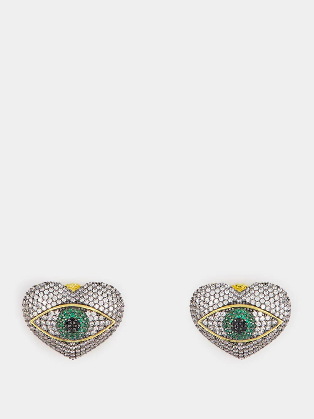 Occhio del Amore Earrings with Green Stones