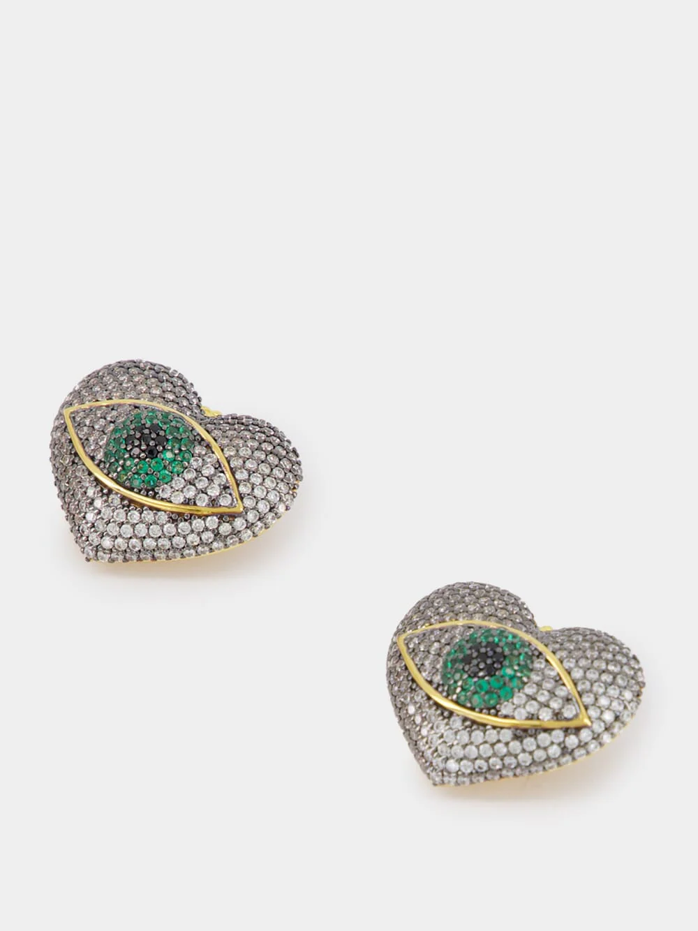 Occhio del Amore Earrings with Green Stones - Image 2