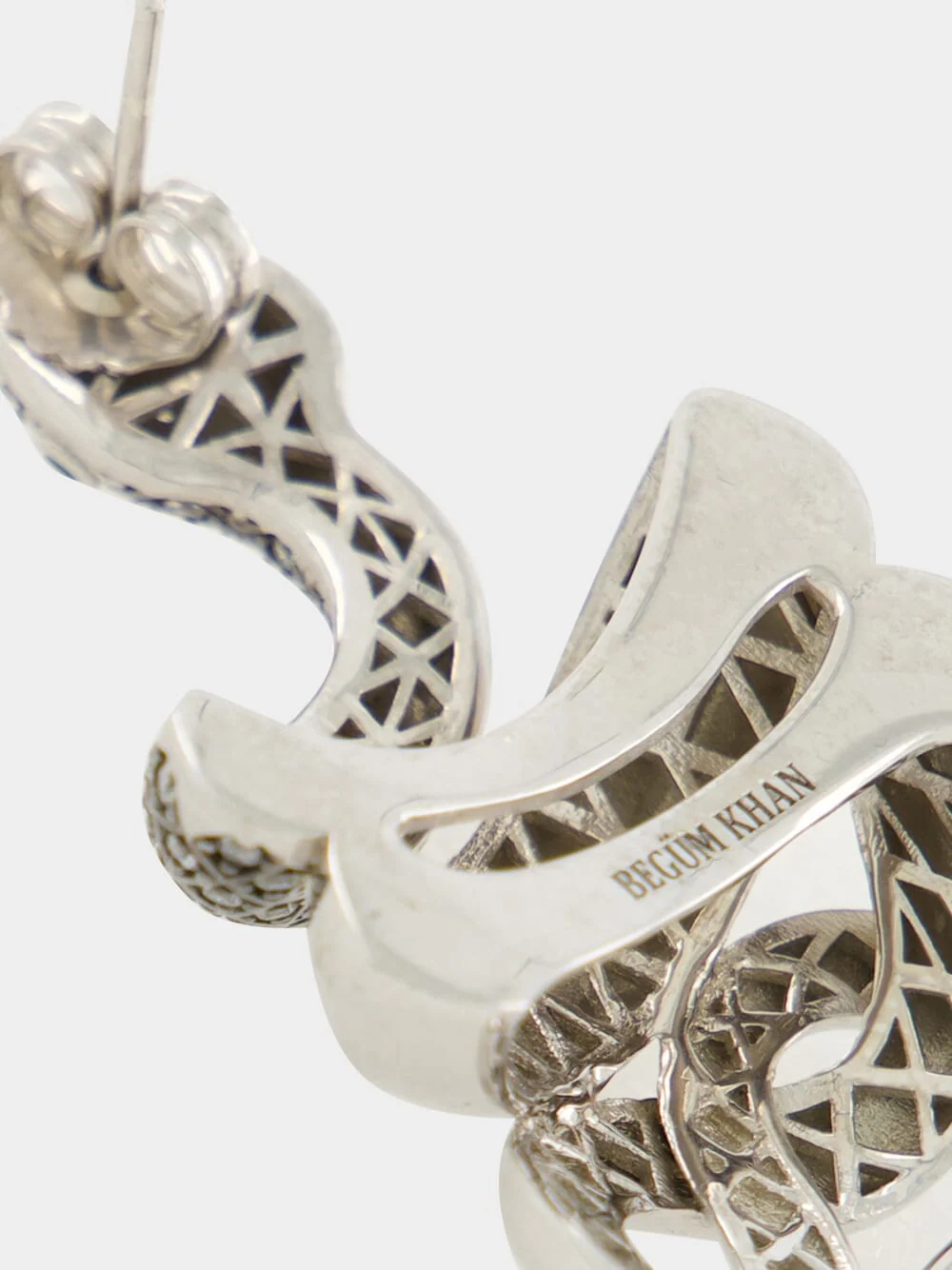 Platinum-Plated Snake Earrings - Image 3