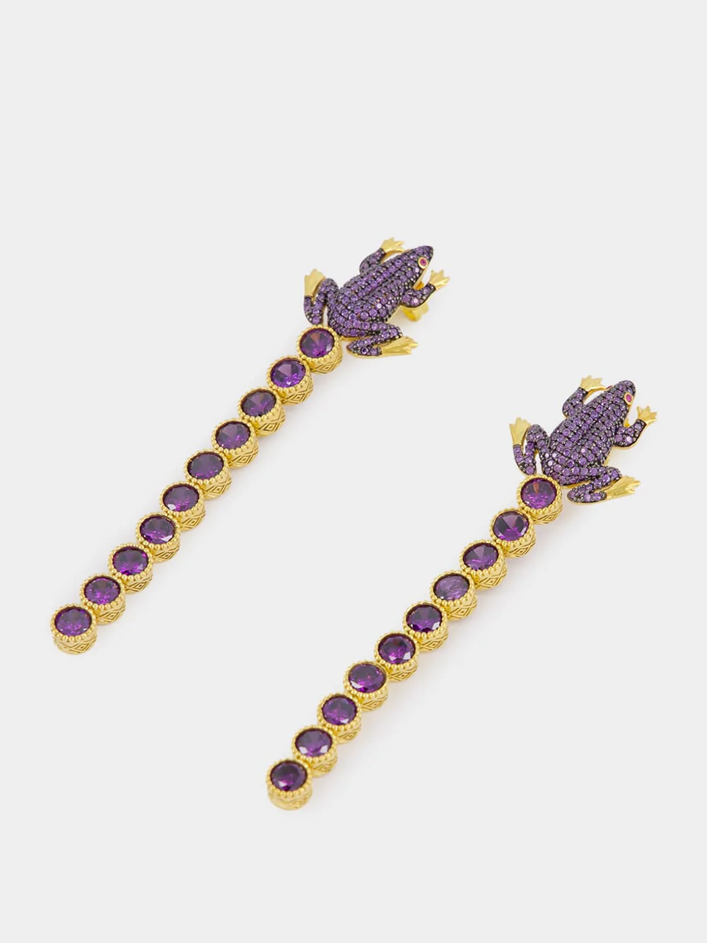 Purple Frog Tennis Earrings - Image 3