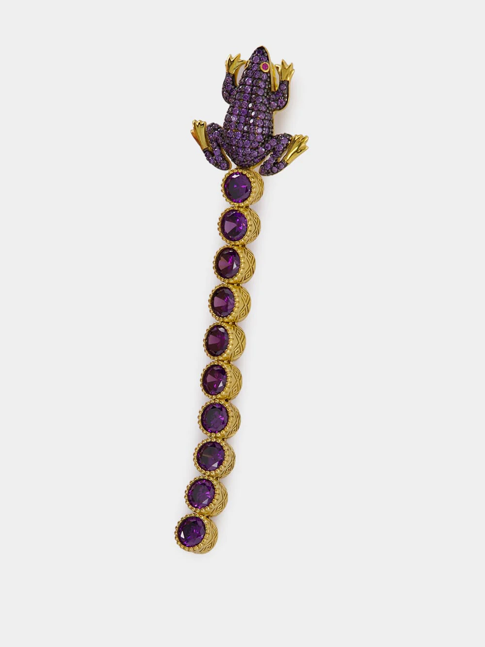 Purple Frog Tennis Earrings - Image 4