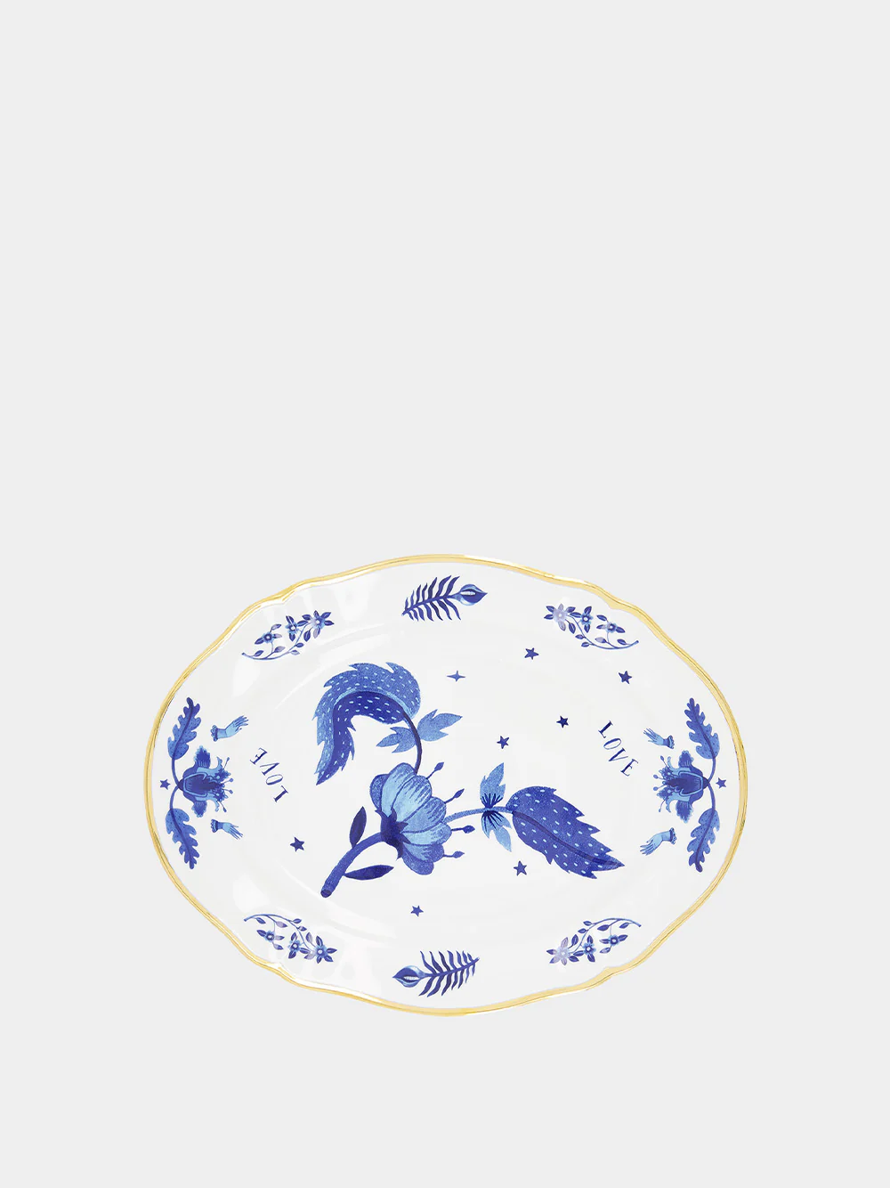 Floral Motif Porcelain Oval Platter