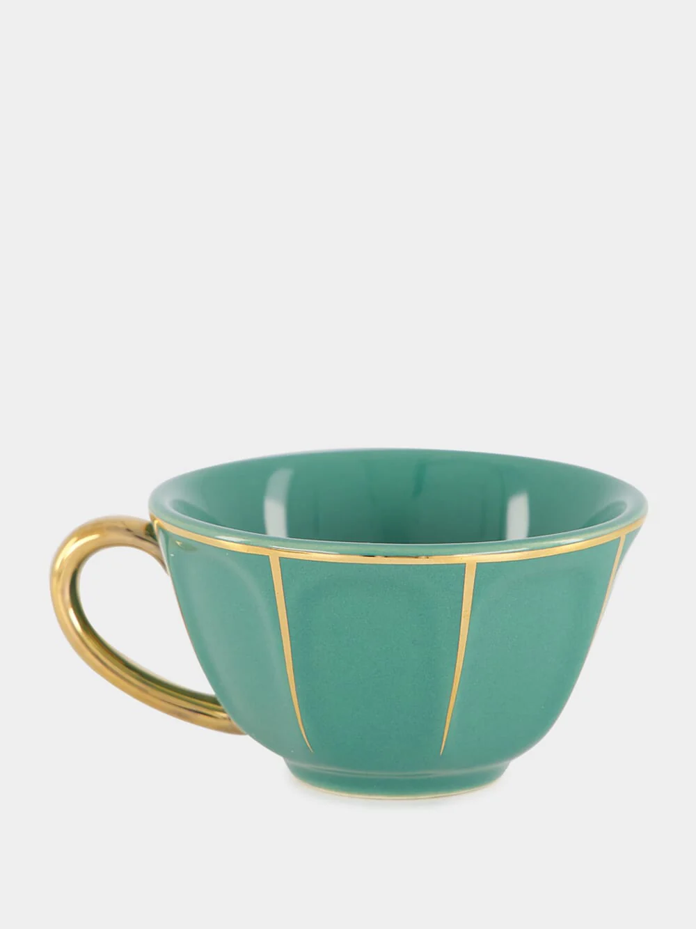 Green Coffee Cup with Saucer - Image 3