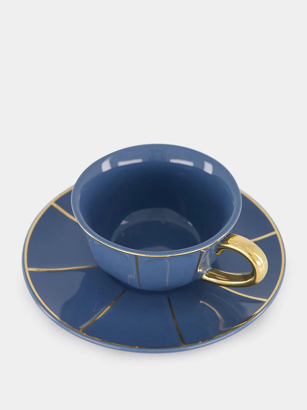 Blue Tea Cup with Saucer - Image 2