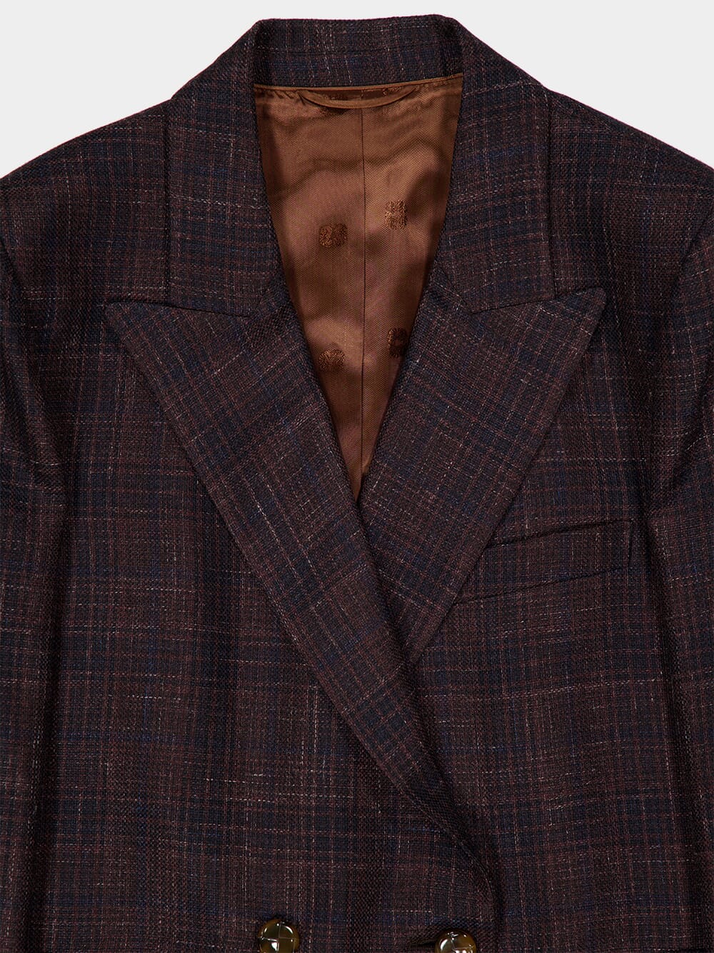 Askari Chocolate Checked Double-Breasted Blazer - Image 3