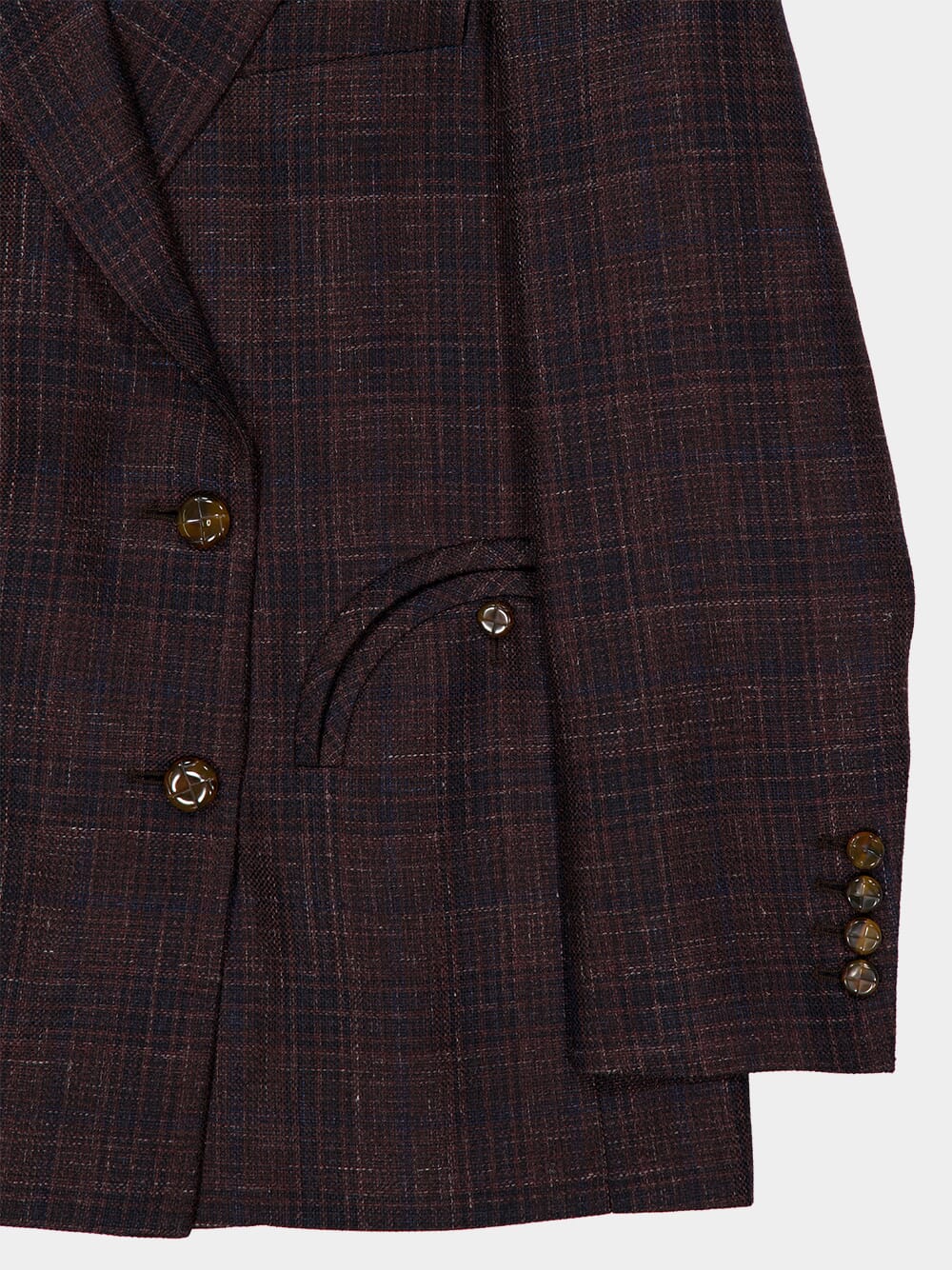 Askari Chocolate Checked Double-Breasted Blazer - Image 4