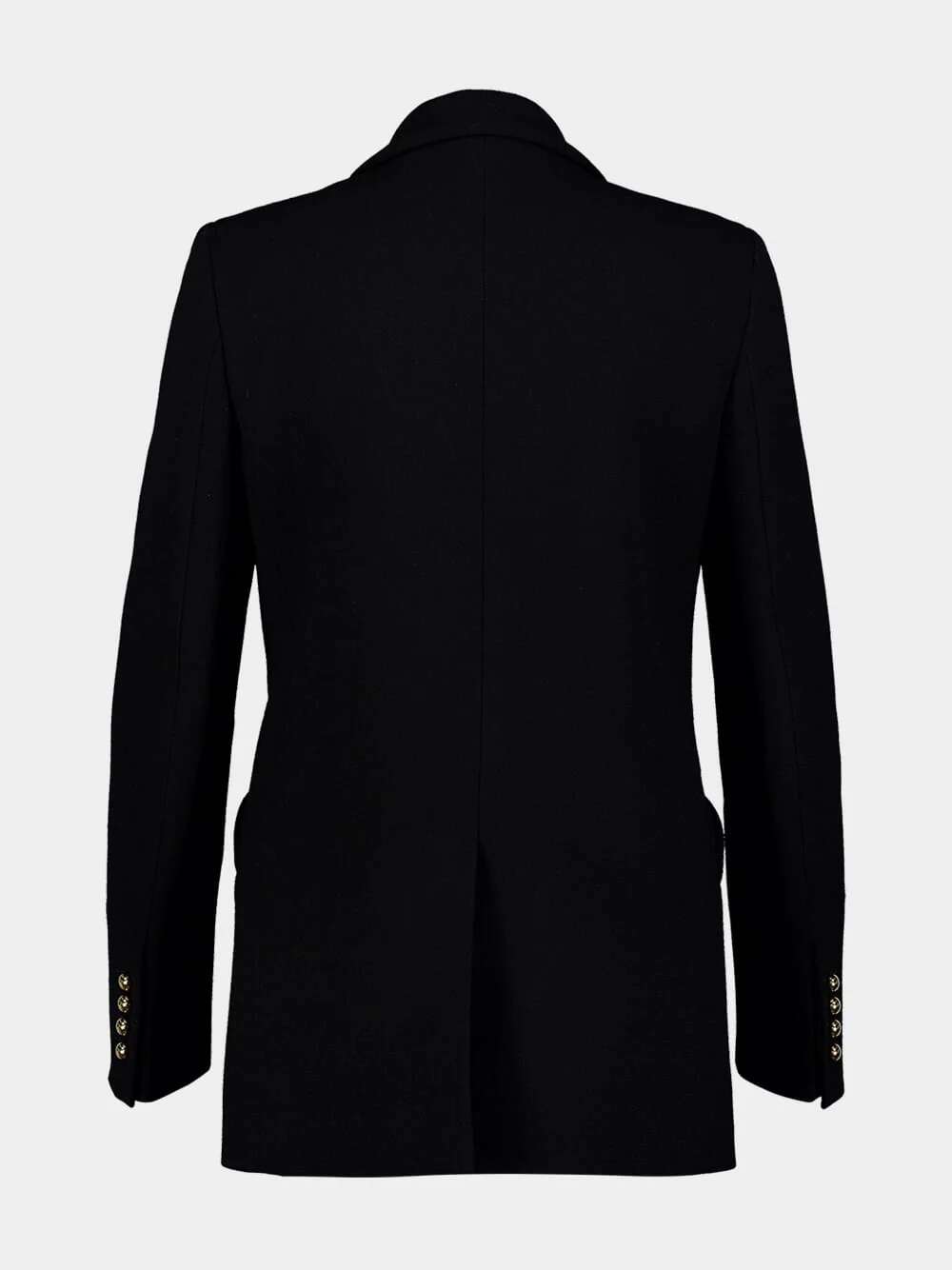 Black Double-Breasted Wool Blazer - Image 3