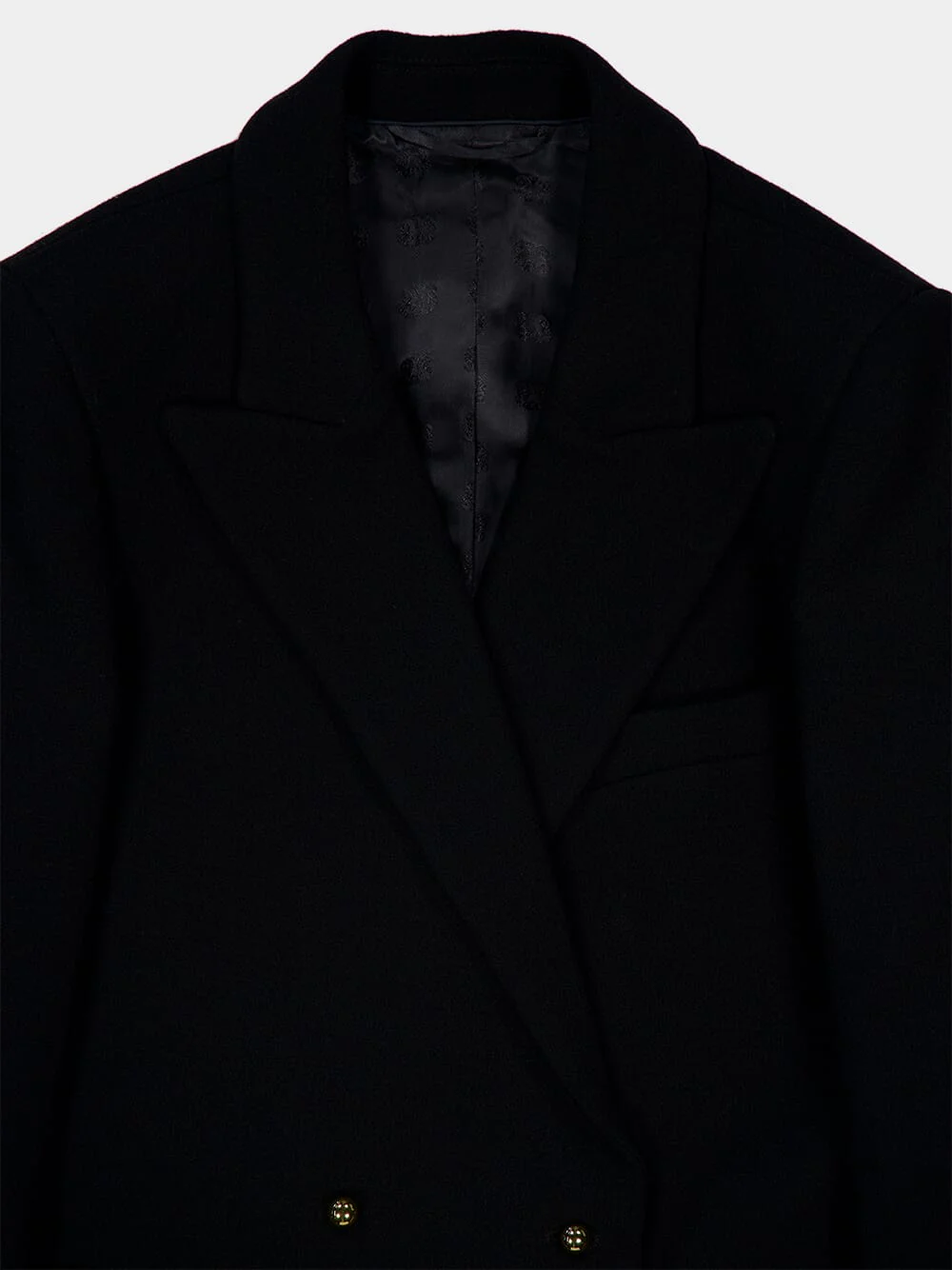 Black Double-Breasted Wool Blazer - Image 5