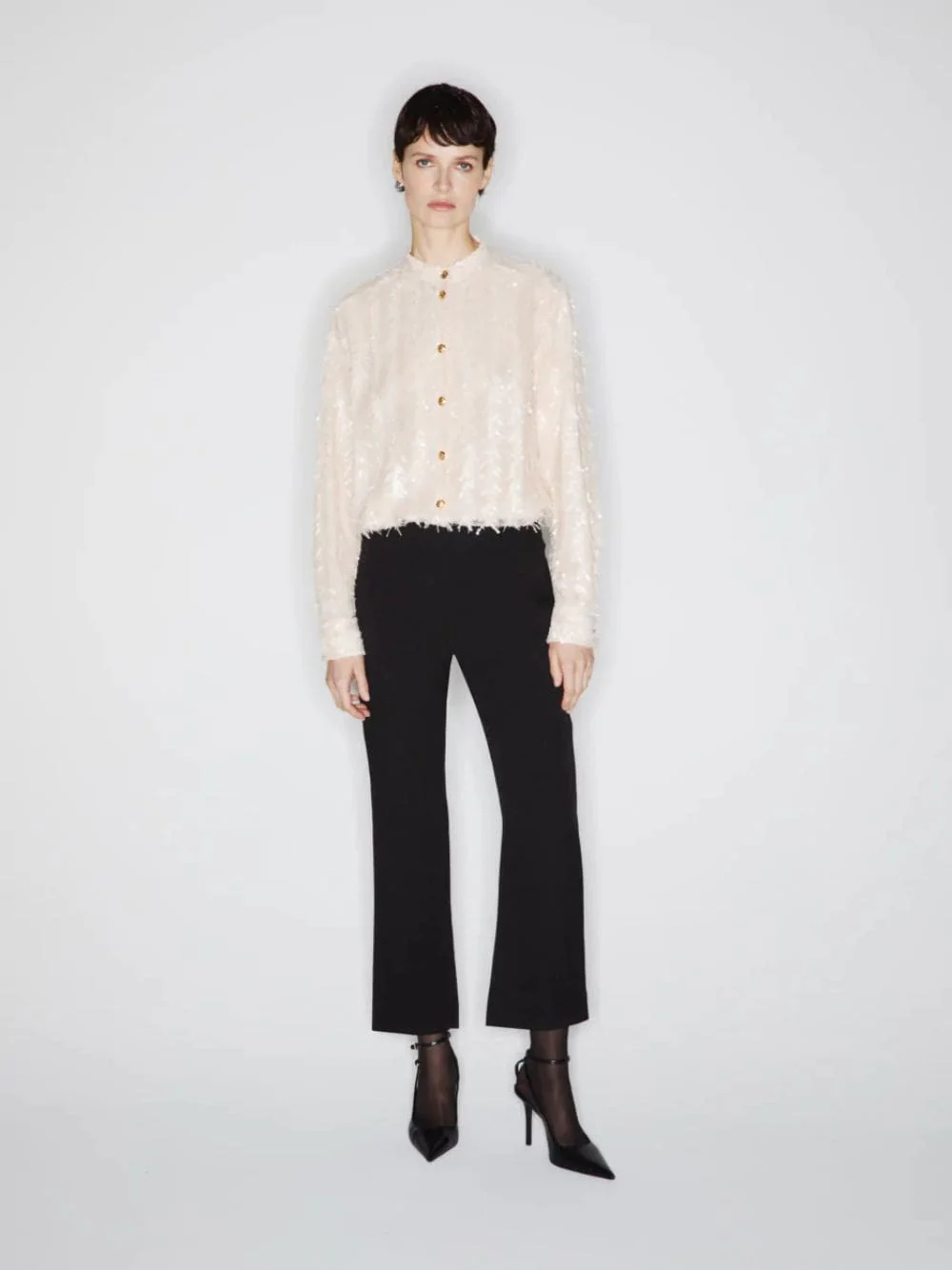 Black Morelia Cropped Flare Pants - Image 2