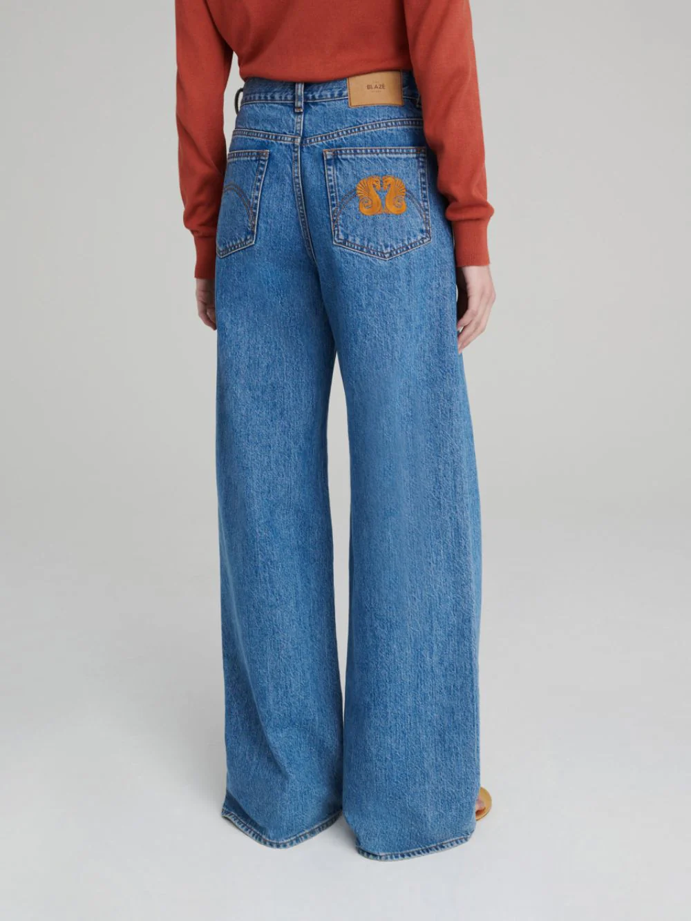 Blue Java High-Rise Wide-Leg Jeans - Image 3