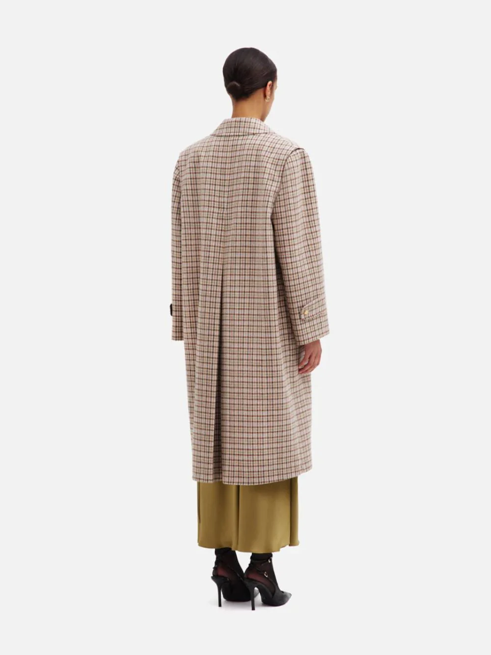 Agape Grey Check Woolly Coat - Image 3