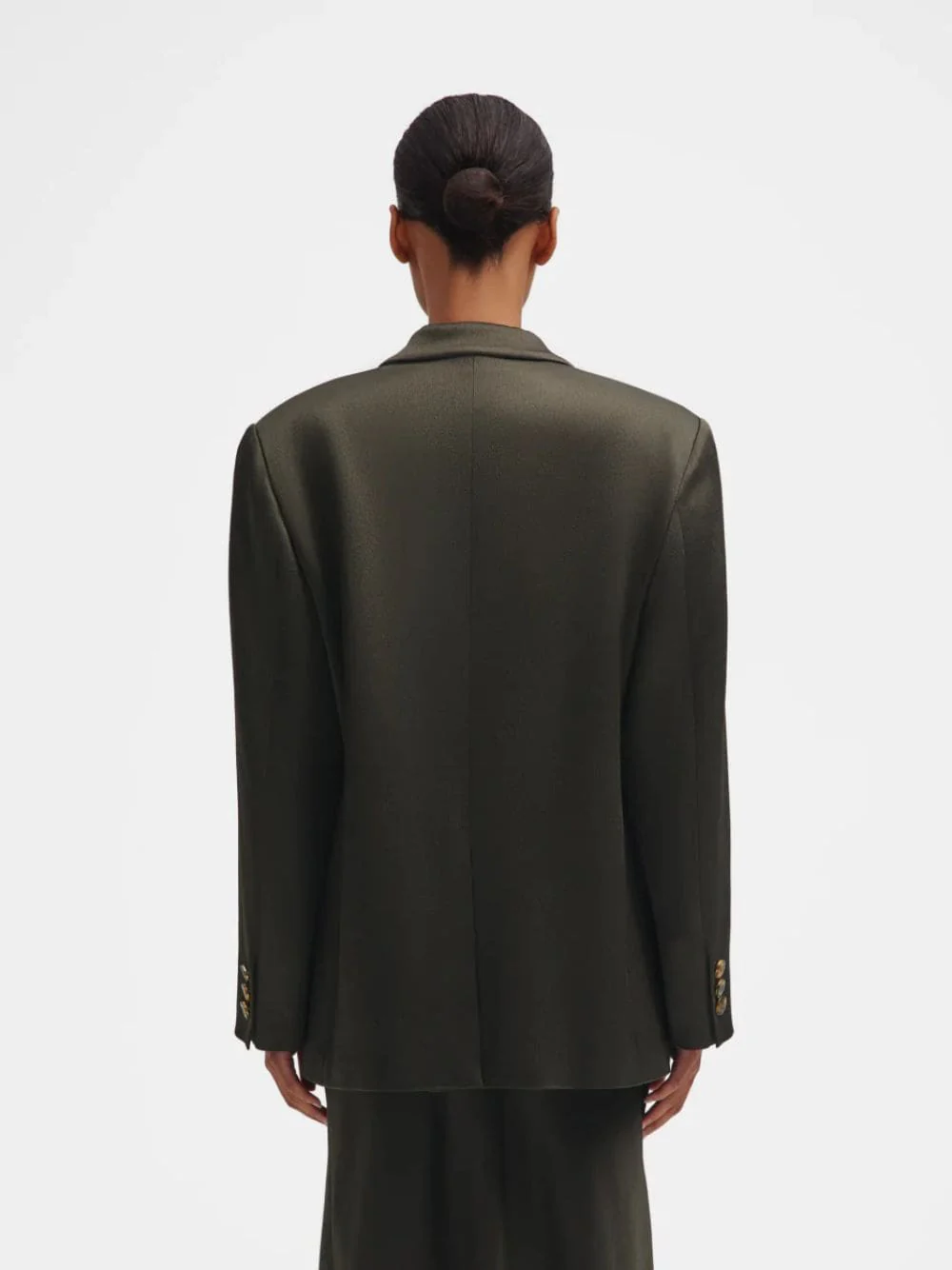 Dark Forest Oversized Double-Breasted Satin Blazer - Image 4