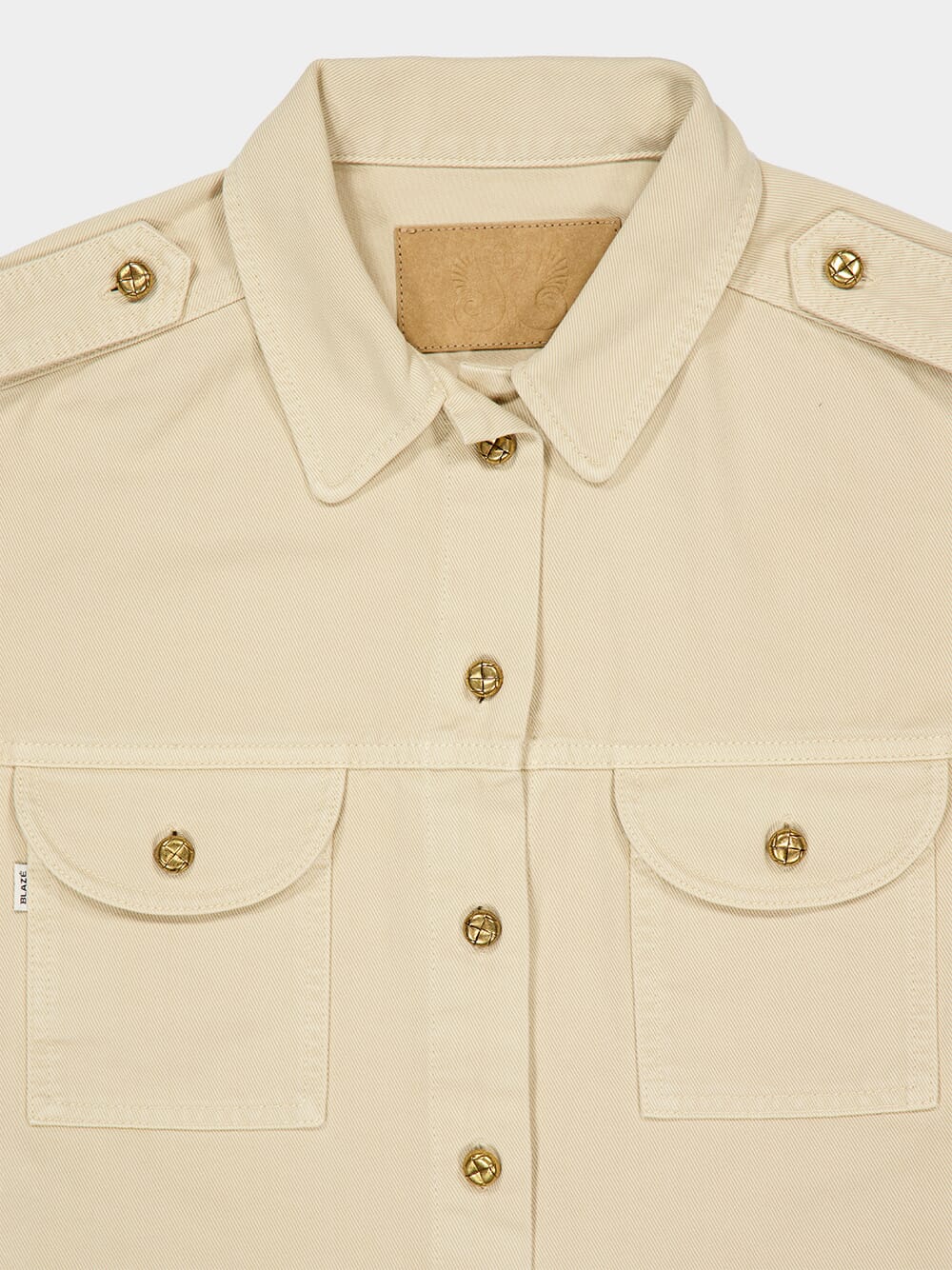 Nariida Almond Sahariana Denim Jacket - Image 3
