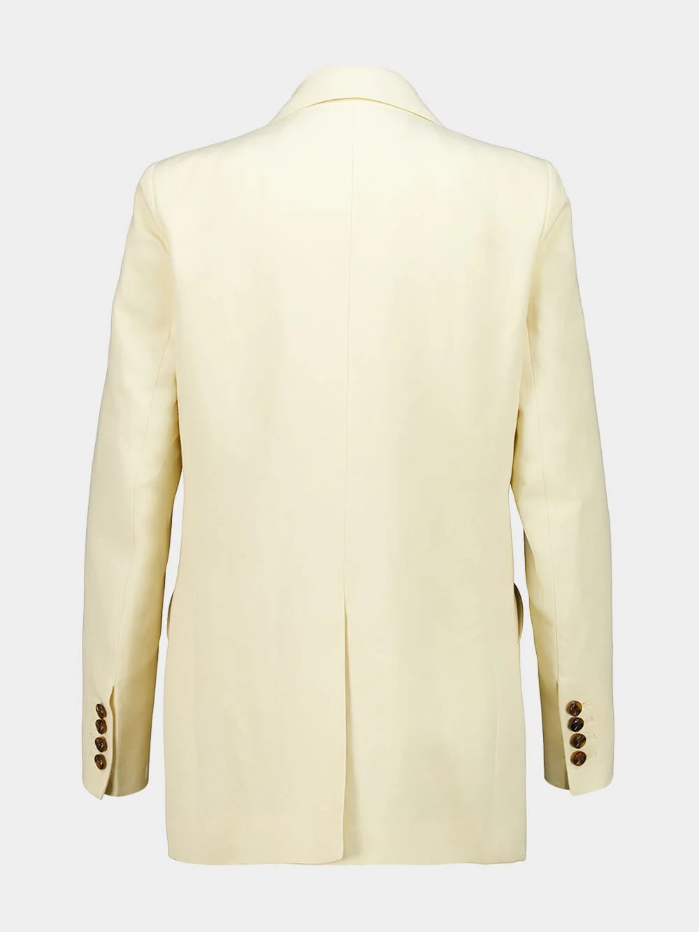 Savannah Butter Double-Breasted Linen-Silk Blazer - Image 4